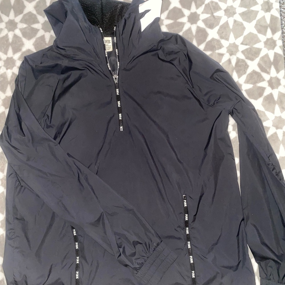 PINK Black Windbreaker